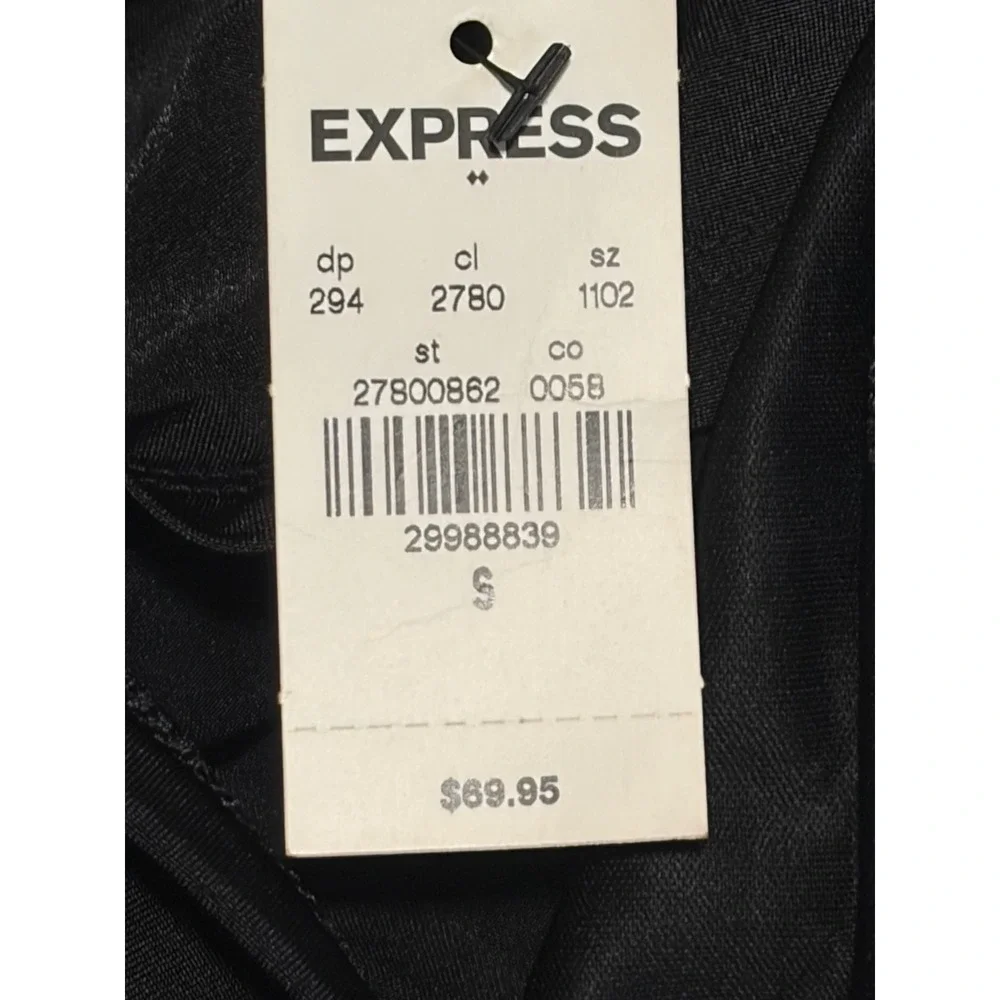 Express Black Ruched V-Neck Long Sleeve Mini Dress 27800862 Small NWT